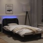 vidaXL Estructura cama con LED cuero sintético negro blanco 90x200 cm