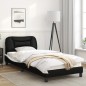 vidaXL Estructura cama con LED cuero sintético negro blanco 90x200 cm