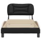 vidaXL Estructura cama con LED cuero sintético negro blanco 90x200 cm