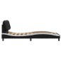 vidaXL Estructura cama con LED cuero sintético negro blanco 90x200 cm