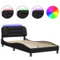 vidaXL Estructura cama con luces LED cuero sintético negro 100x200 cm vidaXL Estructura cama con luces LED cuero sintético negro 100x200 cm