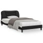 vidaXL Estructura cama con LED cuero sintético negro blanco 100x200 cm vidaXL Estructura cama con LED cuero sintético negro blanco 100x200 cm