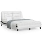 vidaXL Estructura cama con LED cuero sintético blanco negro 120x200 cm