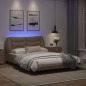 vidaXL Estructura de cama con LED cuero sintético capuchino 120x200 cm vidaXL Estructura de cama con LED cuero sintético capuchino 120x200 cm