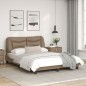 vidaXL Estructura de cama con LED cuero sintético capuchino 120x200 cm vidaXL Estructura de cama con LED cuero sintético capuchino 120x200 cm