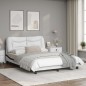 vidaXL Estructura cama con LED cuero sintético blanco negro 120x200 cm