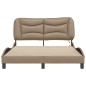 vidaXL Estructura de cama con LED cuero sintético capuchino 120x200 cm vidaXL Estructura de cama con LED cuero sintético capuchino 120x200 cm