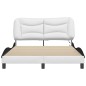 vidaXL Estructura cama con LED cuero sintético blanco negro 120x200 cm