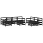 vidaXL Juego de muebles jardín 10 pzas y cojines madera maciza negro vidaXL Juego de muebles jardín 10 pzas y cojines madera maciza negro