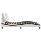 vidaXL Estructura cama con LED cuero sintético blanco negro 120x200 cm