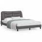 vidaXL Estructura cama con luces LED cuero sintético gris 140x190 cm vidaXL Estructura cama con luces LED cuero sintético gris 140x190 cm