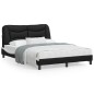 vidaXL Estructura de cama luces LED cuero PE negro y blanco 140x190 cm vidaXL Estructura de cama luces LED cuero PE negro y blanco 140x190 cm