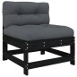 vidaXL Juego de muebles jardín 10 pzas y cojines madera maciza negro vidaXL Juego de muebles jardín 10 pzas y cojines madera maciza negro