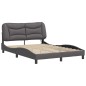 vidaXL Estructura cama con luces LED cuero sintético gris 140x190 cm vidaXL Estructura cama con luces LED cuero sintético gris 140x190 cm