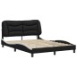vidaXL Estructura de cama luces LED cuero PE negro y blanco 140x190 cm vidaXL Estructura de cama luces LED cuero PE negro y blanco 140x190 cm