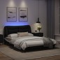 vidaXL Estructura de cama luces LED cuero PE negro y blanco 140x190 cm vidaXL Estructura de cama luces LED cuero PE negro y blanco 140x190 cm