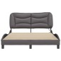 vidaXL Estructura cama con luces LED cuero sintético gris 140x190 cm vidaXL Estructura cama con luces LED cuero sintético gris 140x190 cm