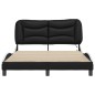 vidaXL Estructura de cama luces LED cuero PE negro y blanco 140x190 cm vidaXL Estructura de cama luces LED cuero PE negro y blanco 140x190 cm