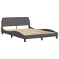 vidaXL Estructura cama con luces LED cuero sintético gris 140x190 cm vidaXL Estructura cama con luces LED cuero sintético gris 140x190 cm