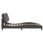 vidaXL Estructura cama con luces LED cuero sintético gris 140x190 cm vidaXL Estructura cama con luces LED cuero sintético gris 140x190 cm