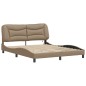 vidaXL Estructura de cama con luces LED cuero PE capuchino 160x200 cm vidaXL Estructura de cama con luces LED cuero PE capuchino 160x200 cm