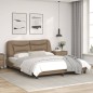 vidaXL Estructura de cama con luces LED cuero PE capuchino 160x200 cm vidaXL Estructura de cama con luces LED cuero PE capuchino 160x200 cm