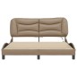 vidaXL Estructura de cama con luces LED cuero PE capuchino 160x200 cm vidaXL Estructura de cama con luces LED cuero PE capuchino 160x200 cm