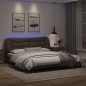 vidaXL Estructura de cama con luz LED cuero sintético gris 180x200 cm