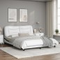 vidaXL Estructura de cama con luz LED cuero PE blanco negro 160x200 cm vidaXL Estructura de cama con luz LED cuero PE blanco negro 160x200 cm