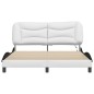 vidaXL Estructura de cama con luz LED cuero PE blanco negro 160x200 cm vidaXL Estructura de cama con luz LED cuero PE blanco negro 160x200 cm