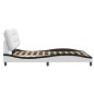 vidaXL Estructura de cama con luz LED cuero PE blanco negro 160x200 cm vidaXL Estructura de cama con luz LED cuero PE blanco negro 160x200 cm