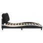 vidaXL Estructura de cama con luz LED cuero PE negro blanco 180x200 cm