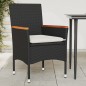 vidaXL Sillones de jardín con cojines 2 uds ratán sintético negro vidaXL Sillones de jardín con cojines 2 uds ratán sintético negro