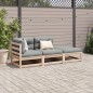 vidaXL Set de sofás de jardín 3 pzas con cojines madera maciza de pino vidaXL Set de sofás de jardín 3 pzas con cojines madera maciza de pino