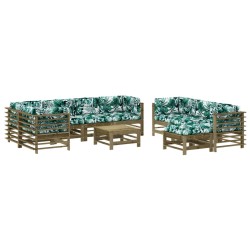 vidaXL Juego muebles jardín 10 pzas y cojines madera pino impregnada