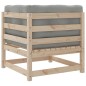 vidaXL Set de sofás de jardín 3 pzas con cojines madera maciza de pino vidaXL Set de sofás de jardín 3 pzas con cojines madera maciza de pino