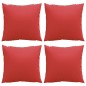 vidaXL Cojines decorativos 4 uds tela rojo 40x40 cm vidaXL Cojines decorativos 4 uds tela rojo 40x40 cm