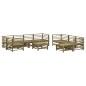 vidaXL Juego muebles jardín 10 pzas y cojines madera pino impregnada