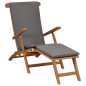 vidaXL Tumbona con cojín gris oscuro madera maciza de teca vidaXL Tumbona con cojín gris oscuro madera maciza de teca