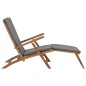 vidaXL Tumbona con cojín gris oscuro madera maciza de teca vidaXL Tumbona con cojín gris oscuro madera maciza de teca