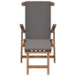 vidaXL Tumbona con cojín gris oscuro madera maciza de teca vidaXL Tumbona con cojín gris oscuro madera maciza de teca