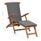 vidaXL Tumbona con cojín gris oscuro madera maciza de teca vidaXL Tumbona con cojín gris oscuro madera maciza de teca