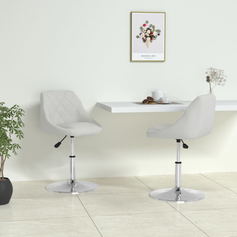 vidaXL Sillas de comedor 2 unidades cuero sintético blanco vidaXL Sillas de comedor 2 unidades cuero sintético blanco