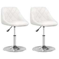vidaXL Sillas de comedor 2 unidades cuero sintético blanco