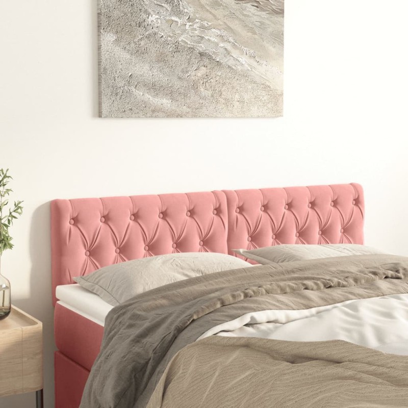 vidaXL Cabeceros 2 unidades de terciopelo rosa 80x7x78/88 cm vidaXL Cabeceros 2 unidades de terciopelo rosa 80x7x78/88 cm