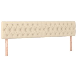 vidaXL Cabeceros 2 unidades de tela color crema 90x7x78/88 cm