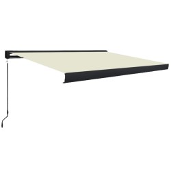 vidaXL Toldo de carrete manual color crema 450x300 cm