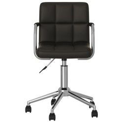 vidaXL Silla de comedor giratoria cuero sintético negro