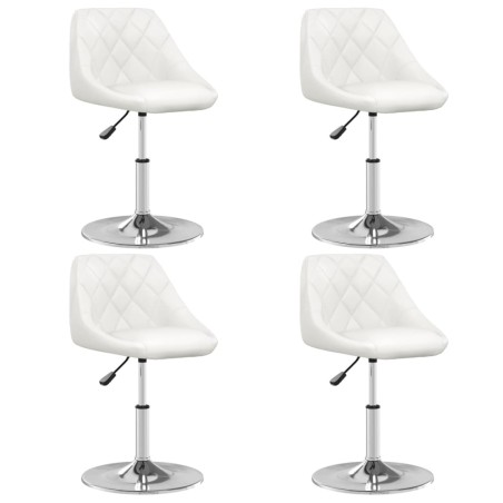 vidaXL Sillas de comedor 4 unidades cuero sintético blanco