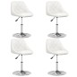 vidaXL Sillas de comedor 4 unidades cuero sintético blanco
